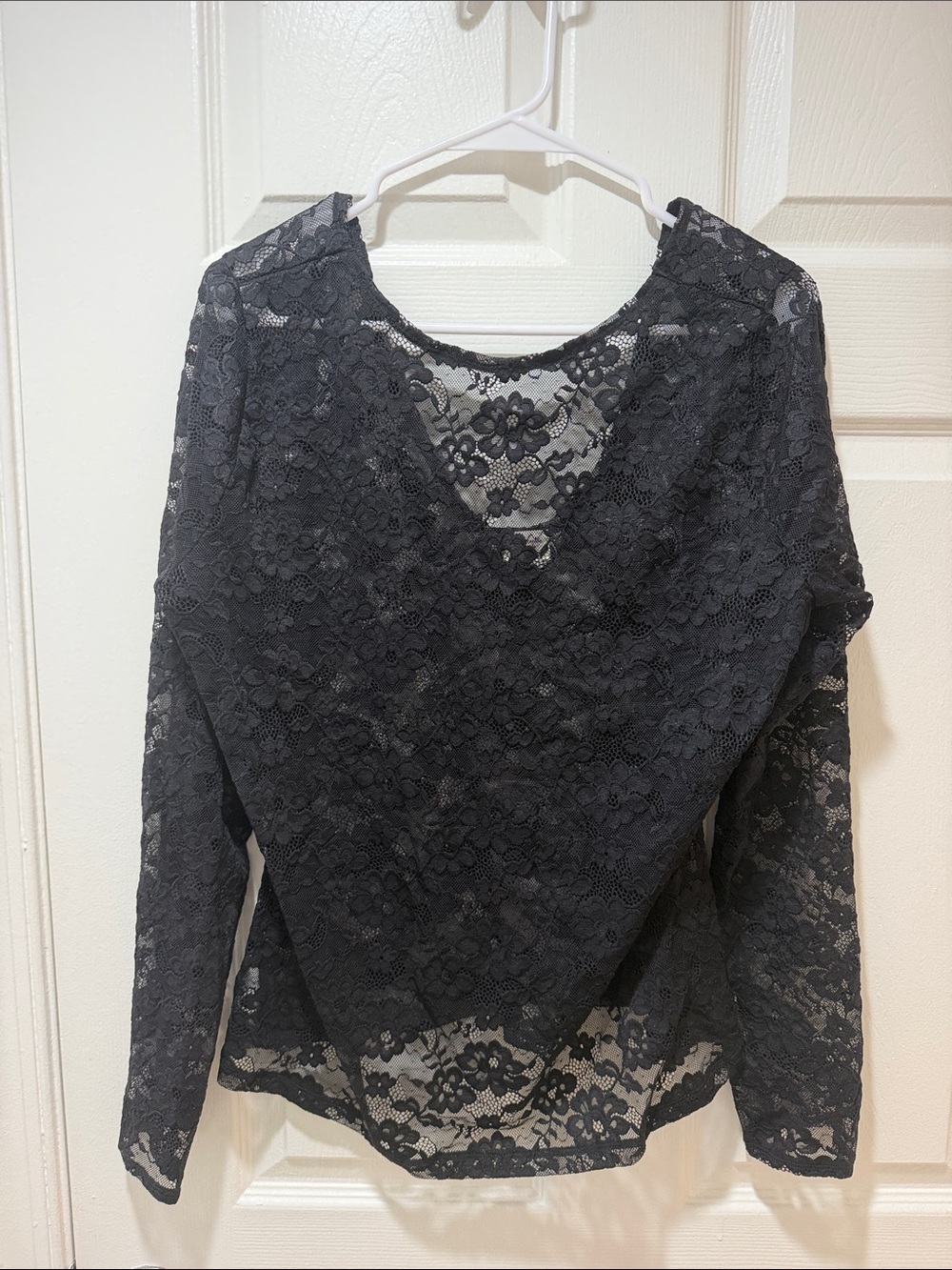 Abercrombie & Fitch Black Floral Lace scoop back Blouse XL
